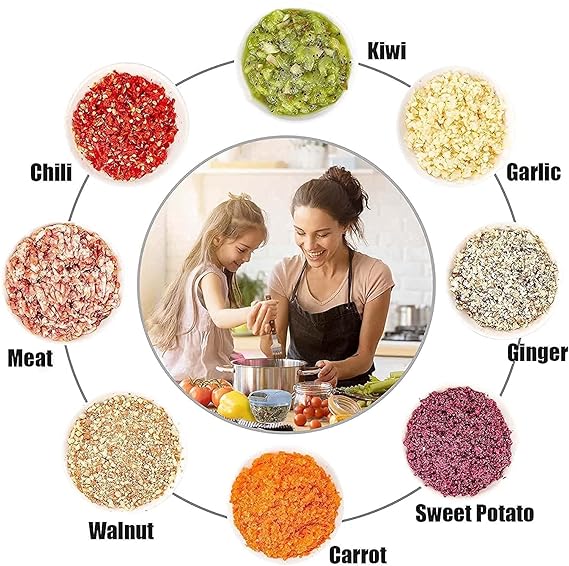 Manual Hand-Press Vegetable Chopper Mixer Cutter