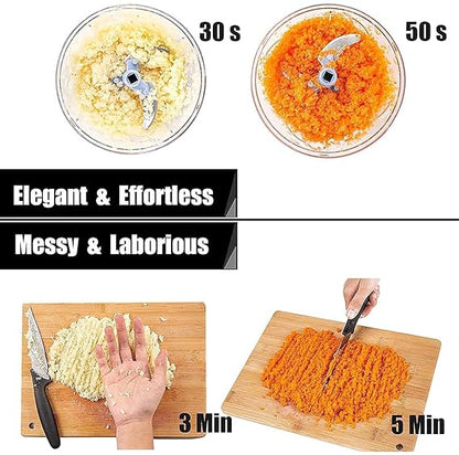 Manual Hand-Press Vegetable Chopper Mixer Cutter