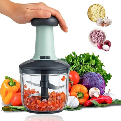 Manual Hand-Press Vegetable Chopper Mixer Cutter