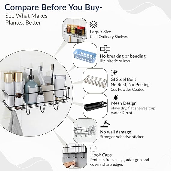 Strong Hold Self-Adhesive Storage Wall Shelf