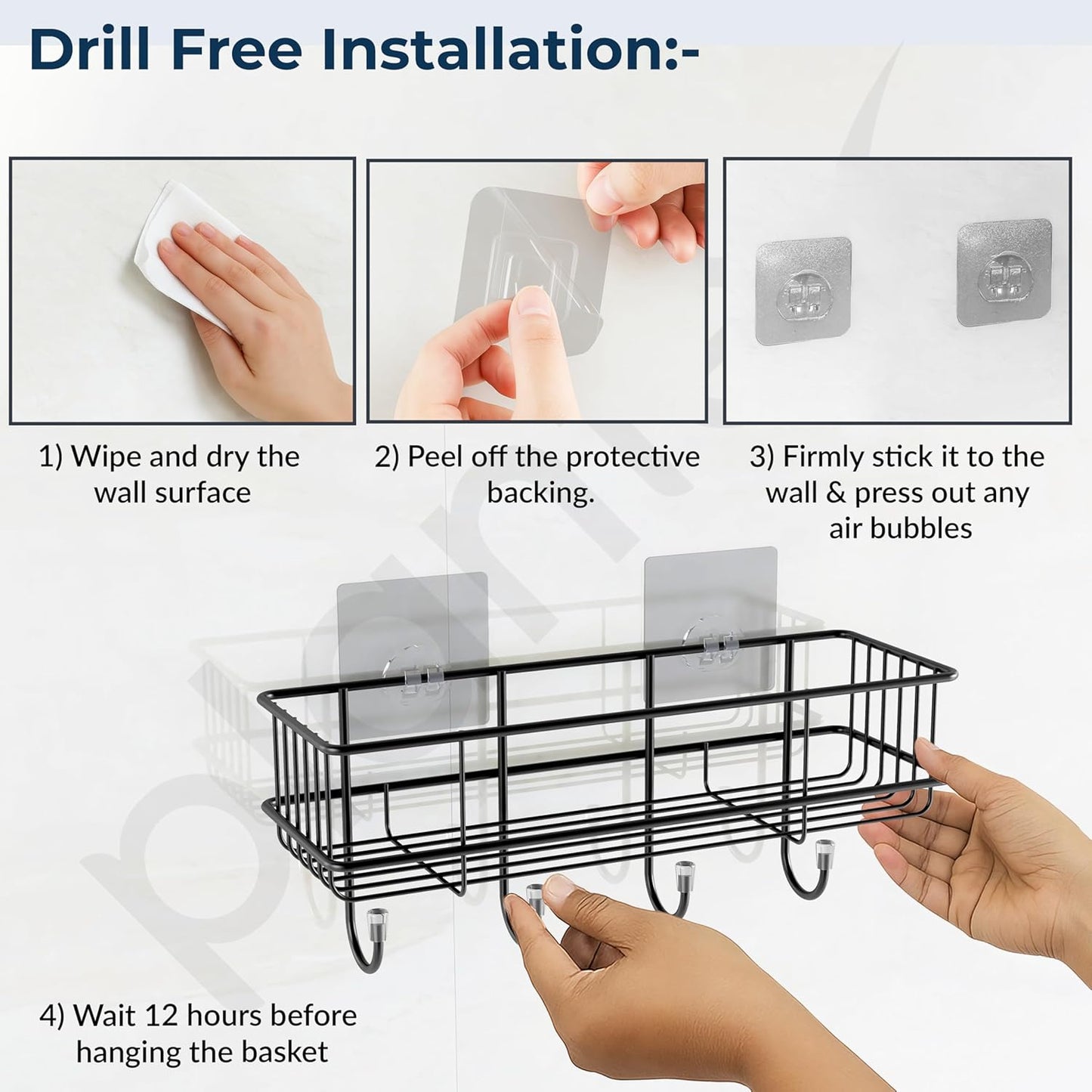 Strong Hold Self-Adhesive Storage Wall Shelf