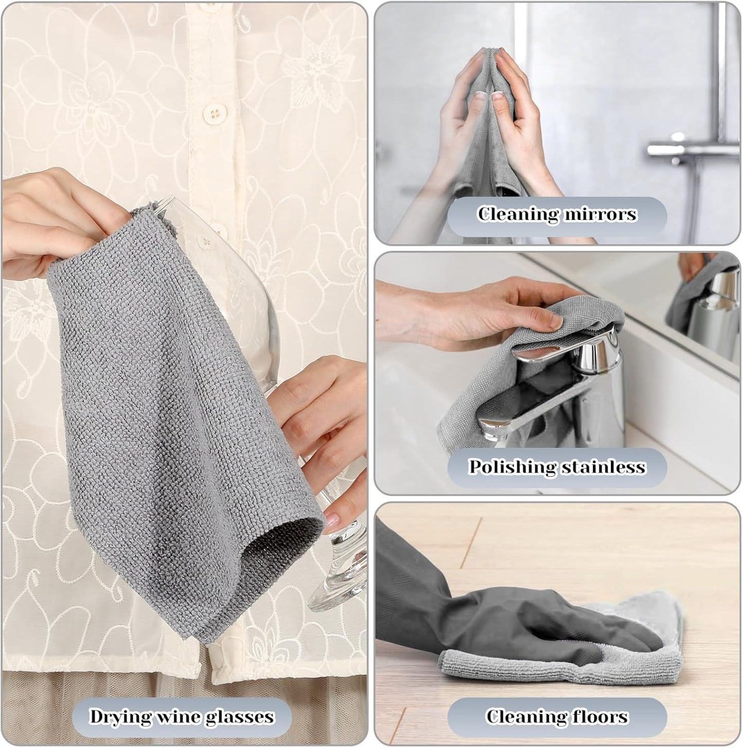 Microfiber Kitchen Towel Roll, Multipurpose Cleaning Cloth Roll Pre-Cut Tear Away Microfiber Cleaning Cloth Roll Kitchen Cloth for Kitchen, Car, Garage and Home